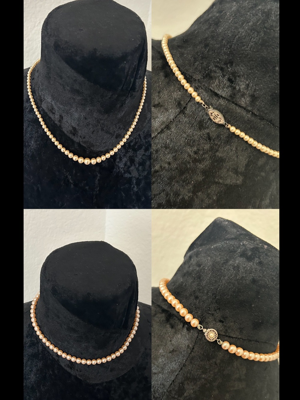 Vintage Faux Pearl Necklace Set